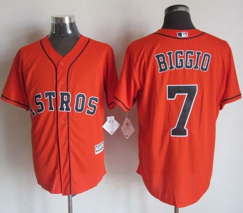 Astros #7 Craig Biggio Orange New Cool Base Stitched MLB Jersey - Click Image to Close